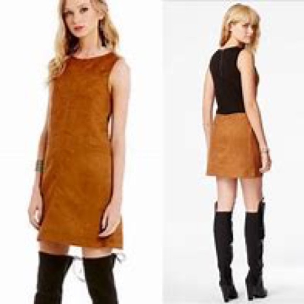 Sanctuary Black/Brown Sleeveless Faux Suede Dress